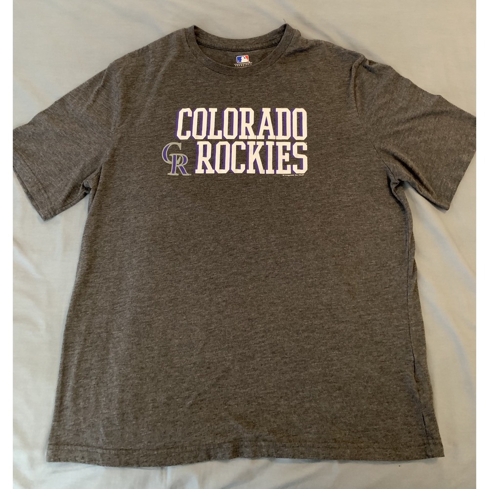 MLB Colorado Rockies Genuine Merchandise Short Sleeve Tee-Shirt Men's‎ XL Gray